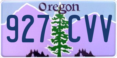 OR license plate 927CVV
