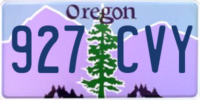 OR license plate 927CVY