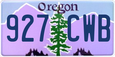 OR license plate 927CWB