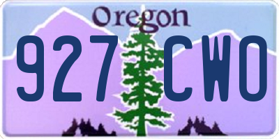 OR license plate 927CWO