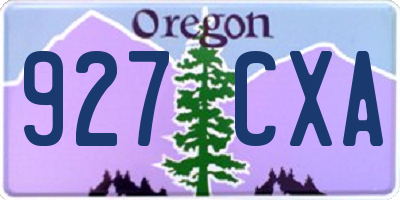 OR license plate 927CXA
