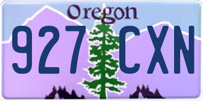 OR license plate 927CXN