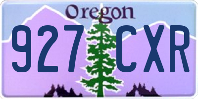 OR license plate 927CXR