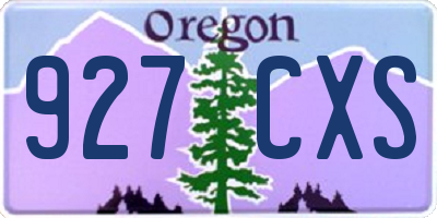 OR license plate 927CXS