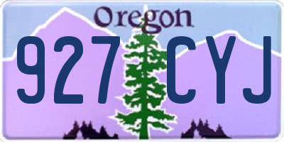 OR license plate 927CYJ