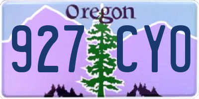 OR license plate 927CYO