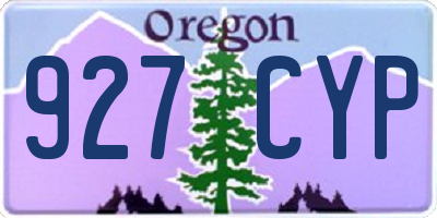 OR license plate 927CYP