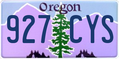 OR license plate 927CYS