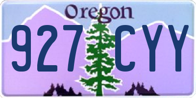 OR license plate 927CYY