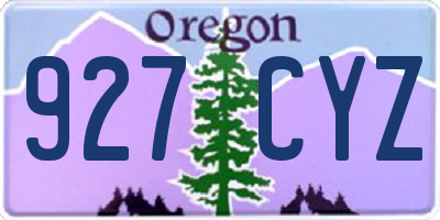 OR license plate 927CYZ
