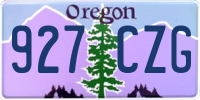 OR license plate 927CZG