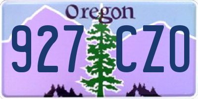 OR license plate 927CZO