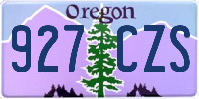 OR license plate 927CZS