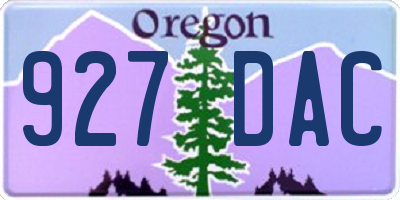 OR license plate 927DAC