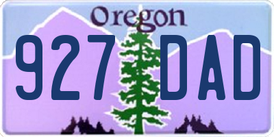 OR license plate 927DAD