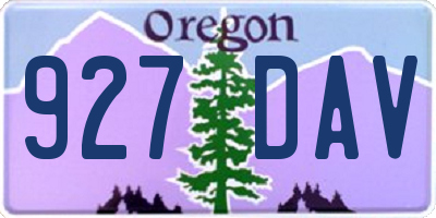 OR license plate 927DAV