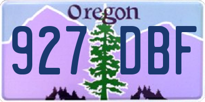 OR license plate 927DBF