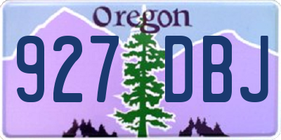 OR license plate 927DBJ