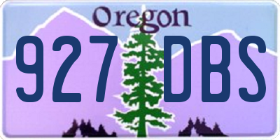 OR license plate 927DBS