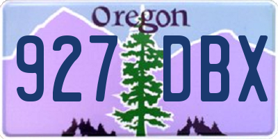 OR license plate 927DBX