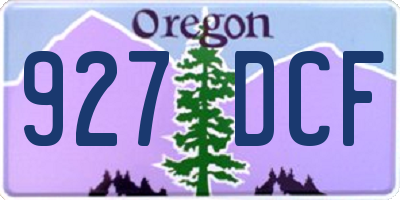 OR license plate 927DCF
