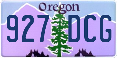 OR license plate 927DCG