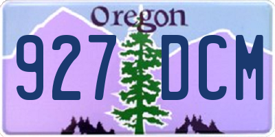 OR license plate 927DCM