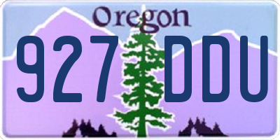 OR license plate 927DDU