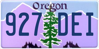 OR license plate 927DEI