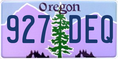 OR license plate 927DEQ