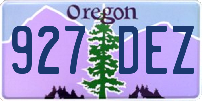 OR license plate 927DEZ