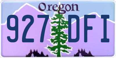 OR license plate 927DFI