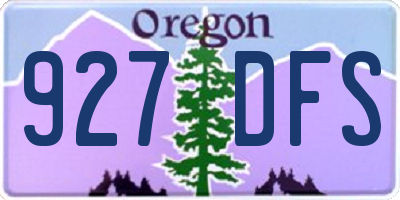 OR license plate 927DFS