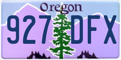 OR license plate 927DFX