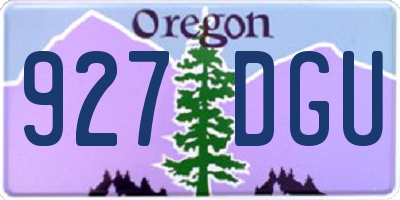 OR license plate 927DGU