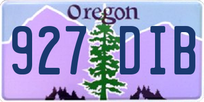 OR license plate 927DIB
