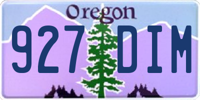 OR license plate 927DIM