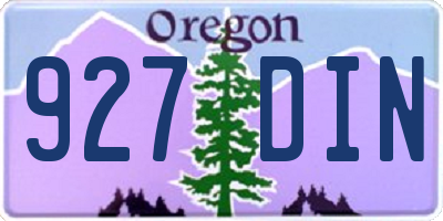 OR license plate 927DIN