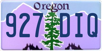 OR license plate 927DIQ