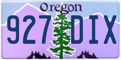 OR license plate 927DIX