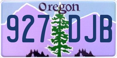 OR license plate 927DJB