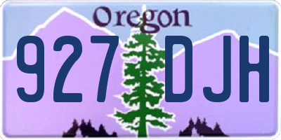 OR license plate 927DJH
