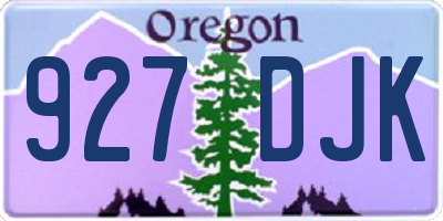 OR license plate 927DJK