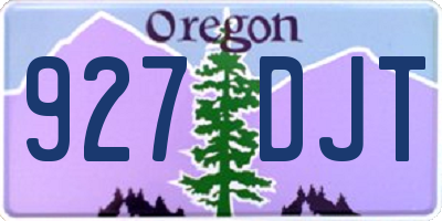 OR license plate 927DJT
