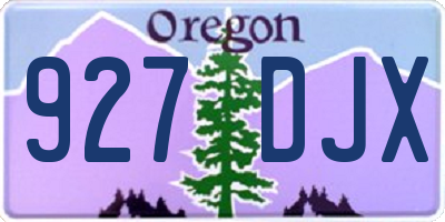 OR license plate 927DJX