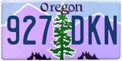 OR license plate 927DKN