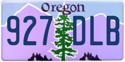 OR license plate 927DLB