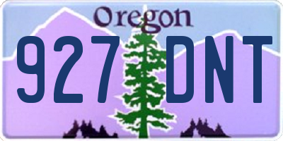 OR license plate 927DNT