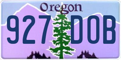 OR license plate 927DOB