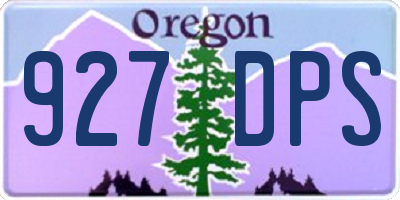 OR license plate 927DPS